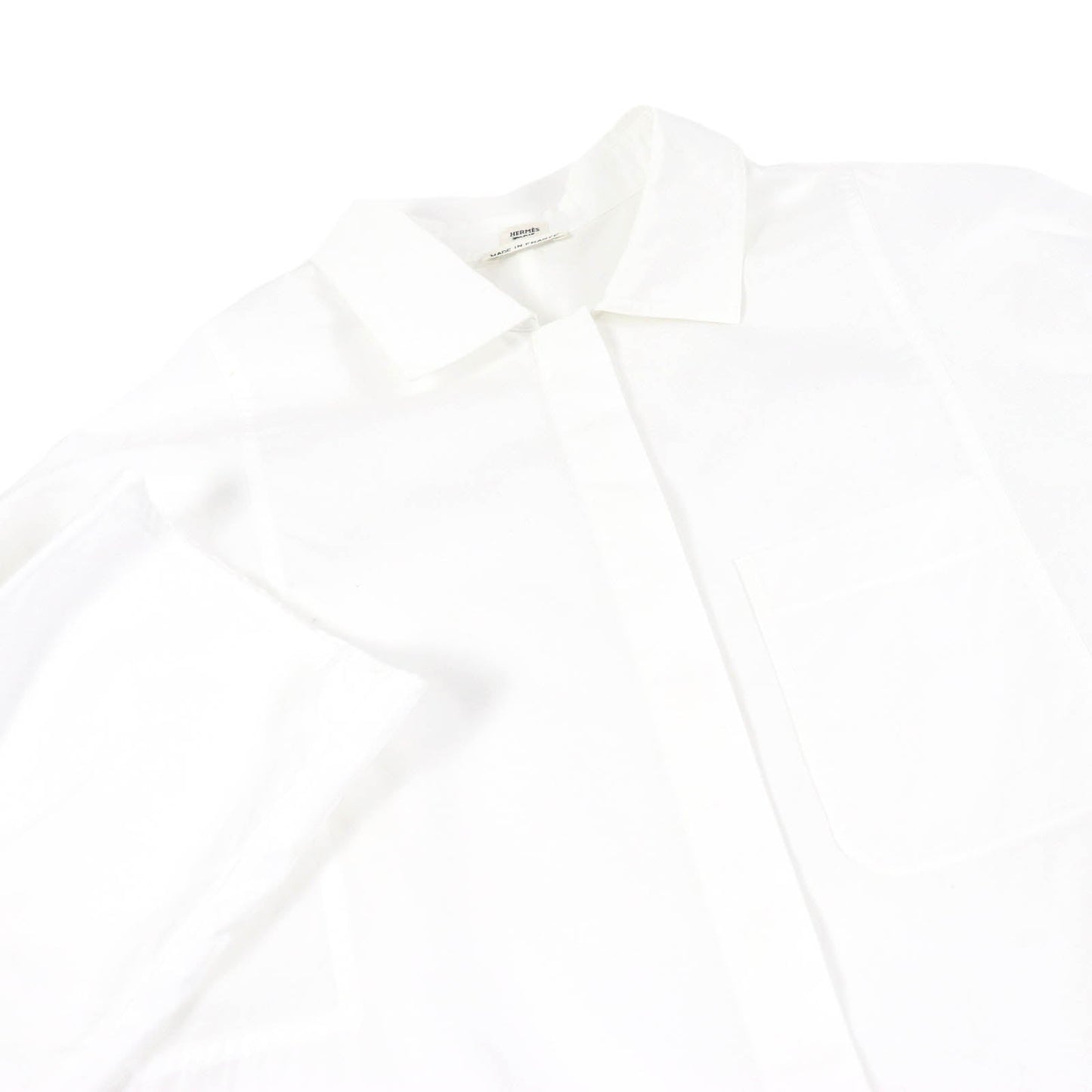 HERMES Long sleeve shirt Main: 100% cotton, Part: 100% polyester white mens 36 Used