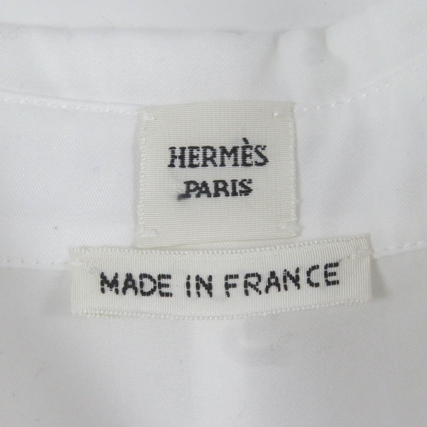 HERMES Long sleeve shirt Main: 100% cotton, Part: 100% polyester white mens 36 Used