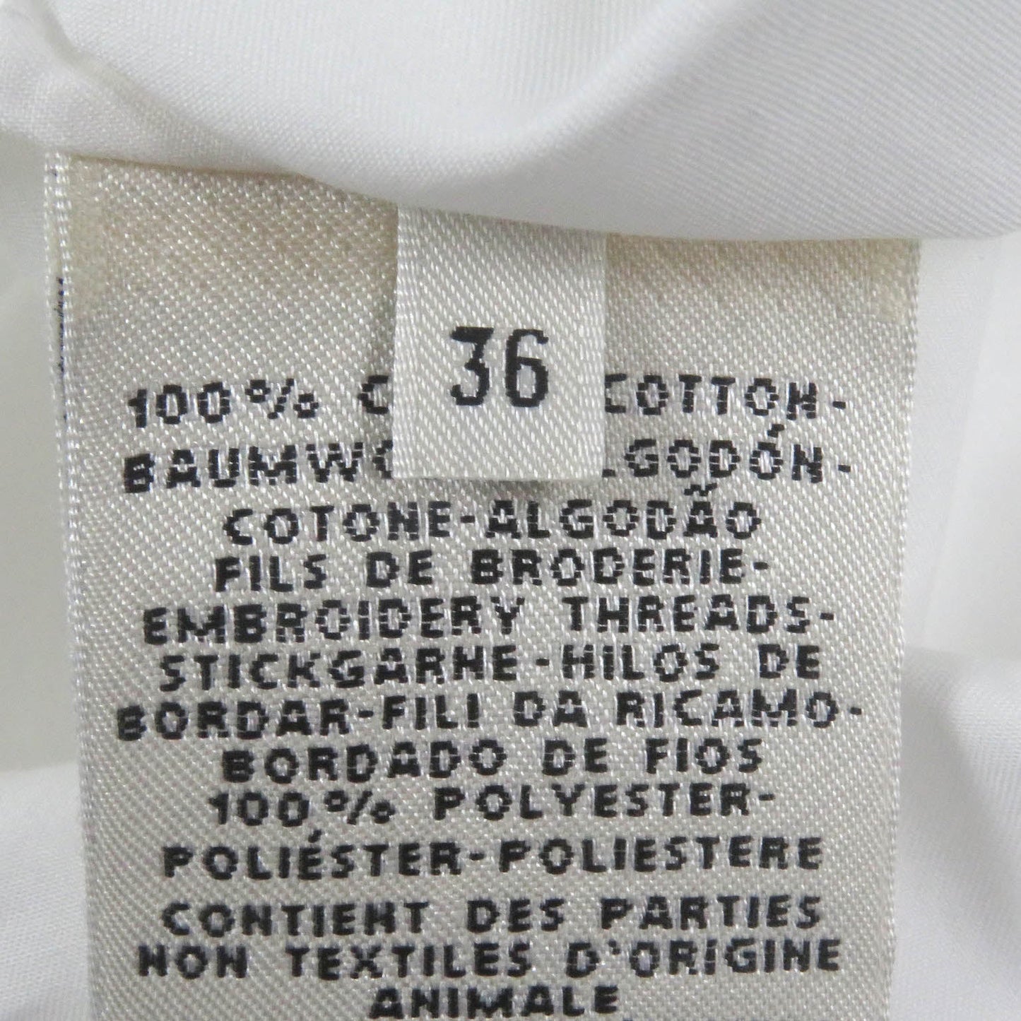 HERMES Long sleeve shirt Main: 100% cotton, Part: 100% polyester white mens 36 Used