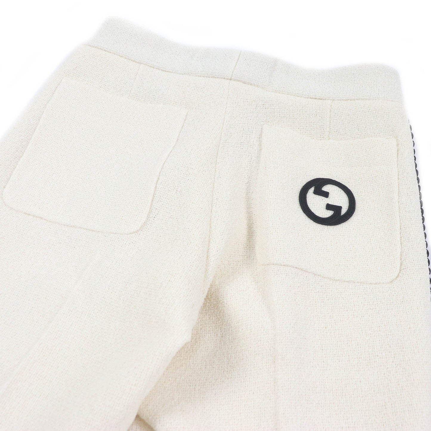 GUCCI Pants 736941 Outer: 86% wool, Outer: 4% nylon, Lining: 100% rayon, Part: 100% polyester, Part: 97% acetate white mens 44 Used