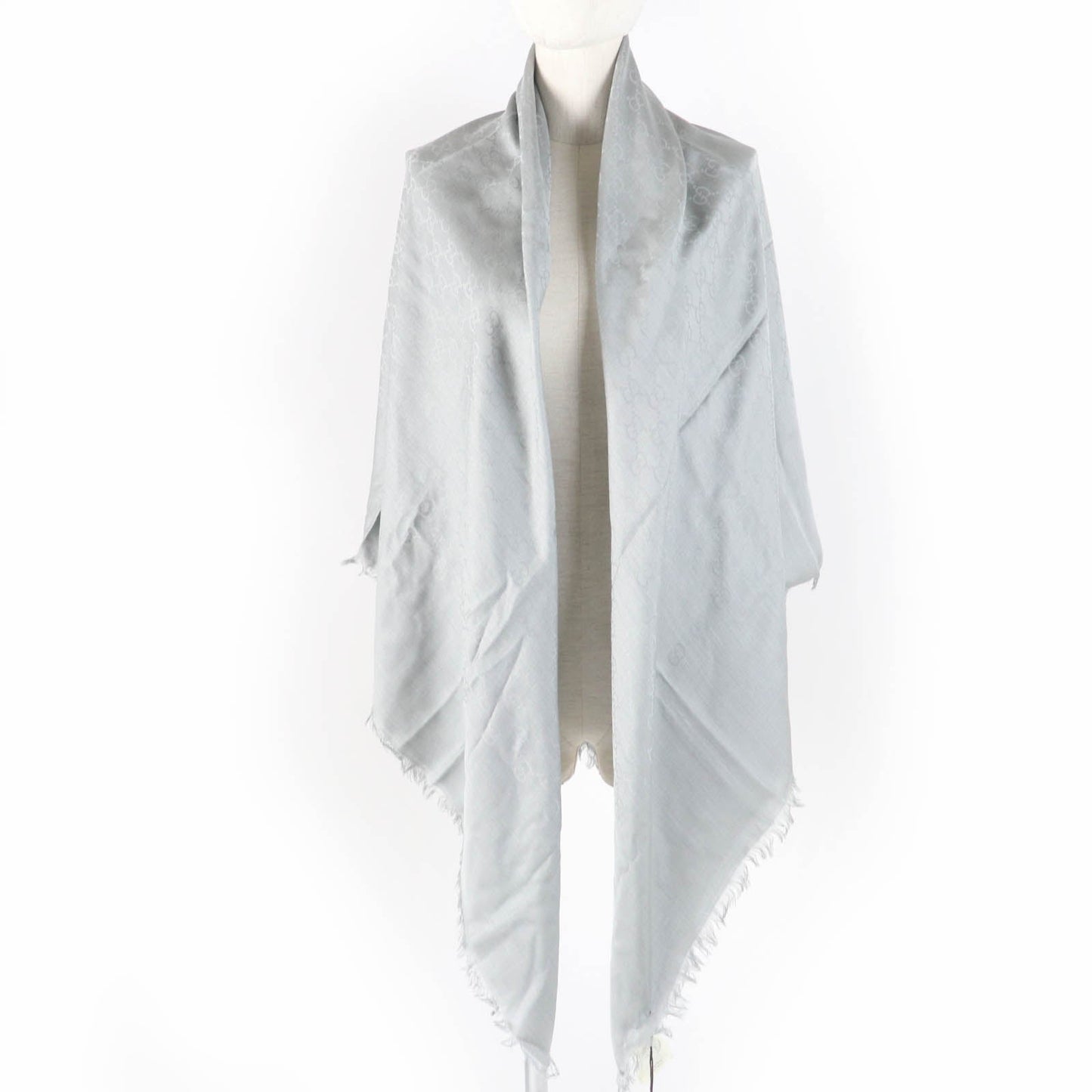 GUCCI shawl 387563 Main: 50% wool, Main: 50% silk gray Women Used