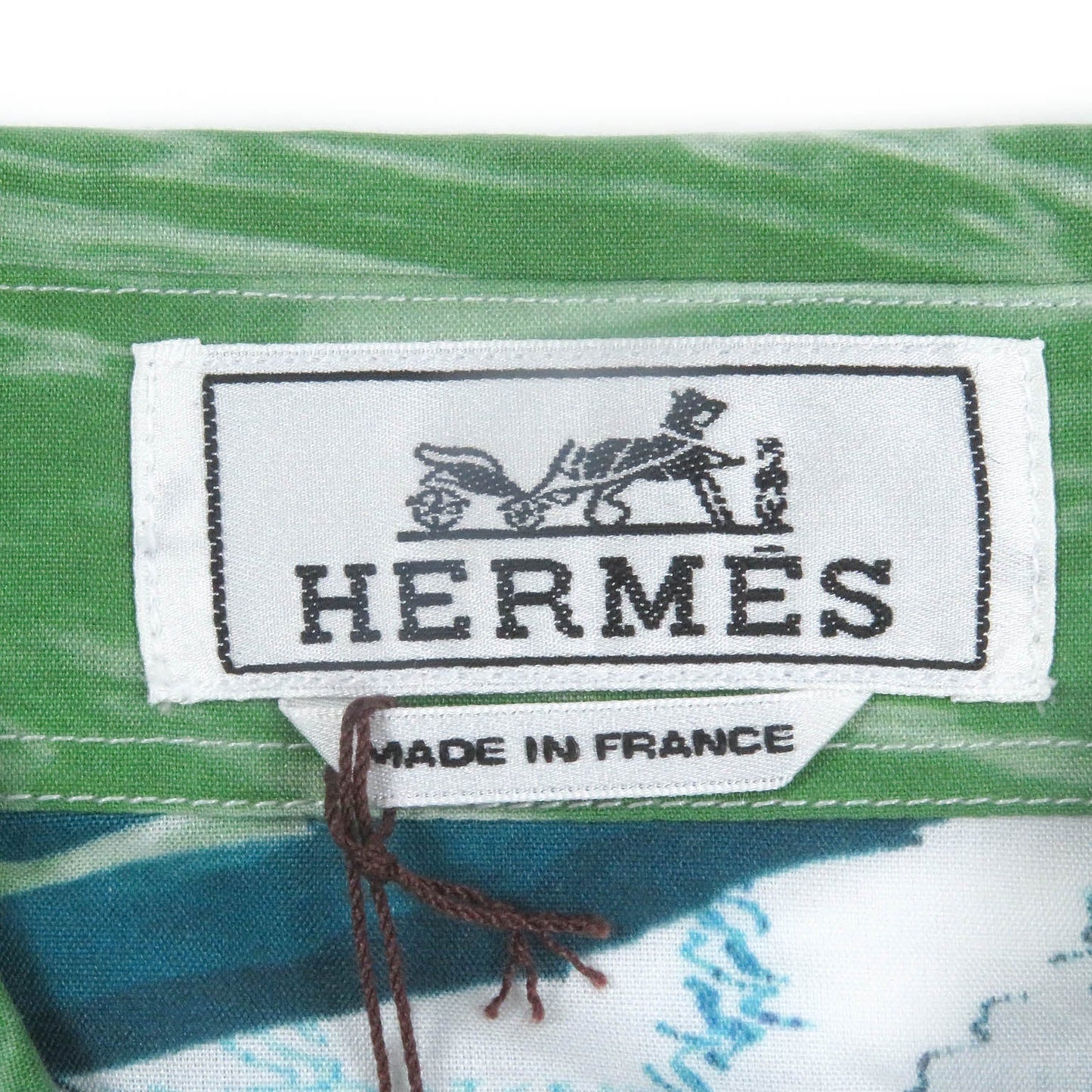 HERMES Long sleeve shirt Main: 100% cotton Blue type mens 38 Used