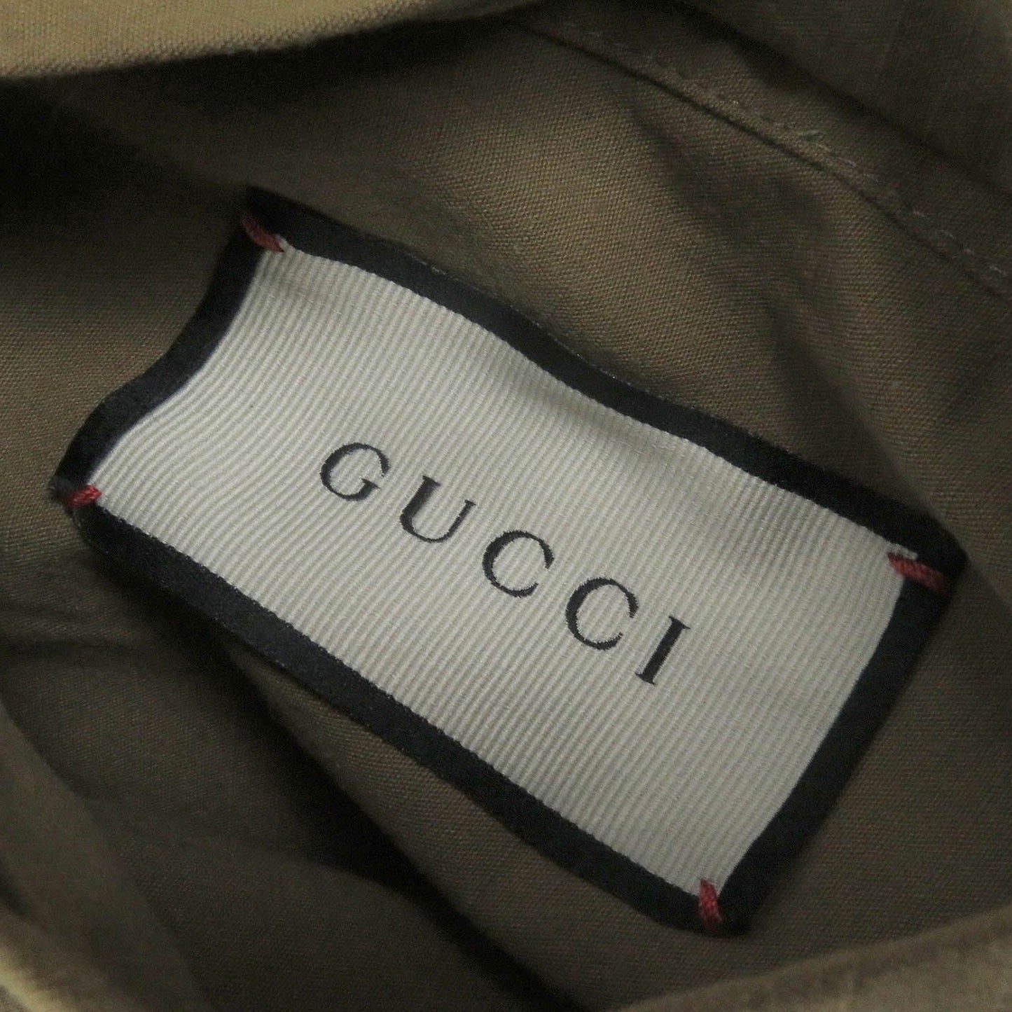 GUCCI Military jacket 609509 Main: 50% cotton, Main: 50% nylon, Part: Cowhide Beige black mens 50 Used