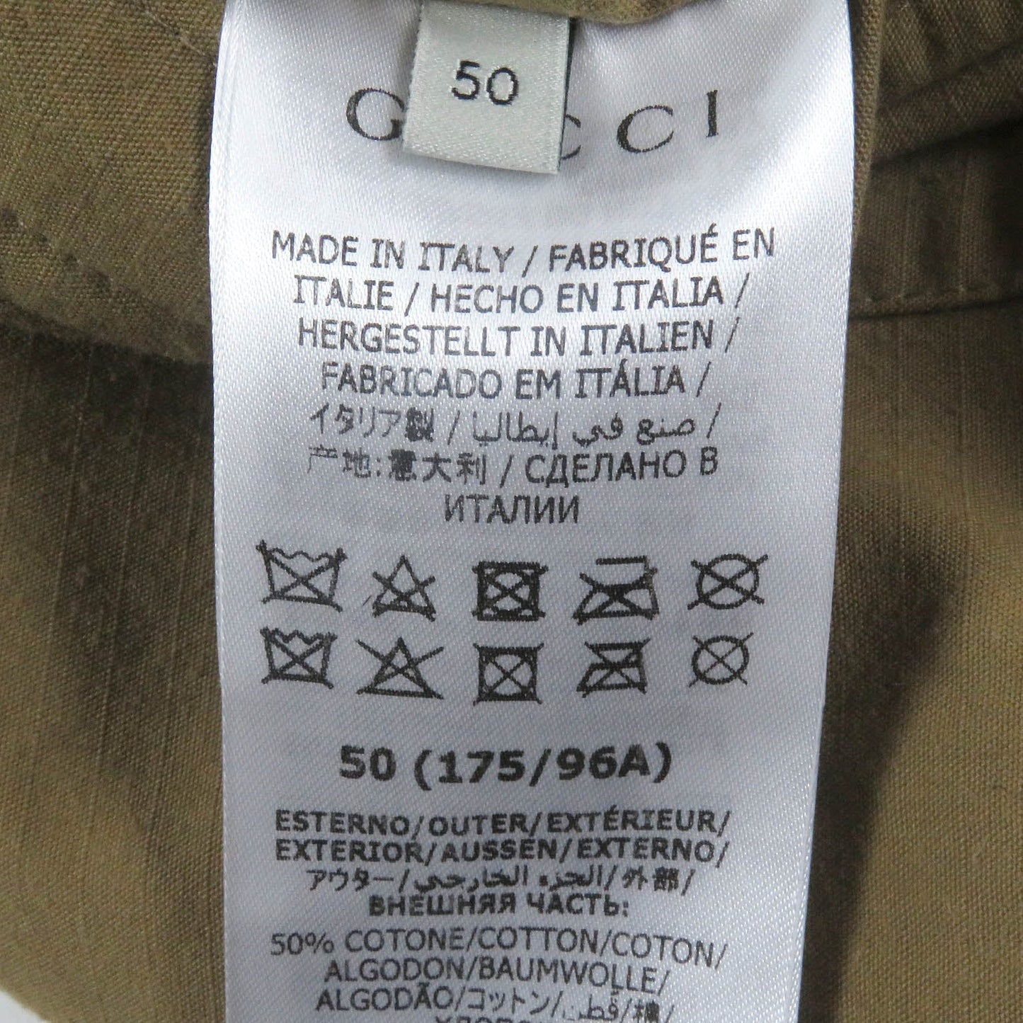 GUCCI Military jacket 609509 Main: 50% cotton, Main: 50% nylon, Part: Cowhide Beige black mens 50 Used