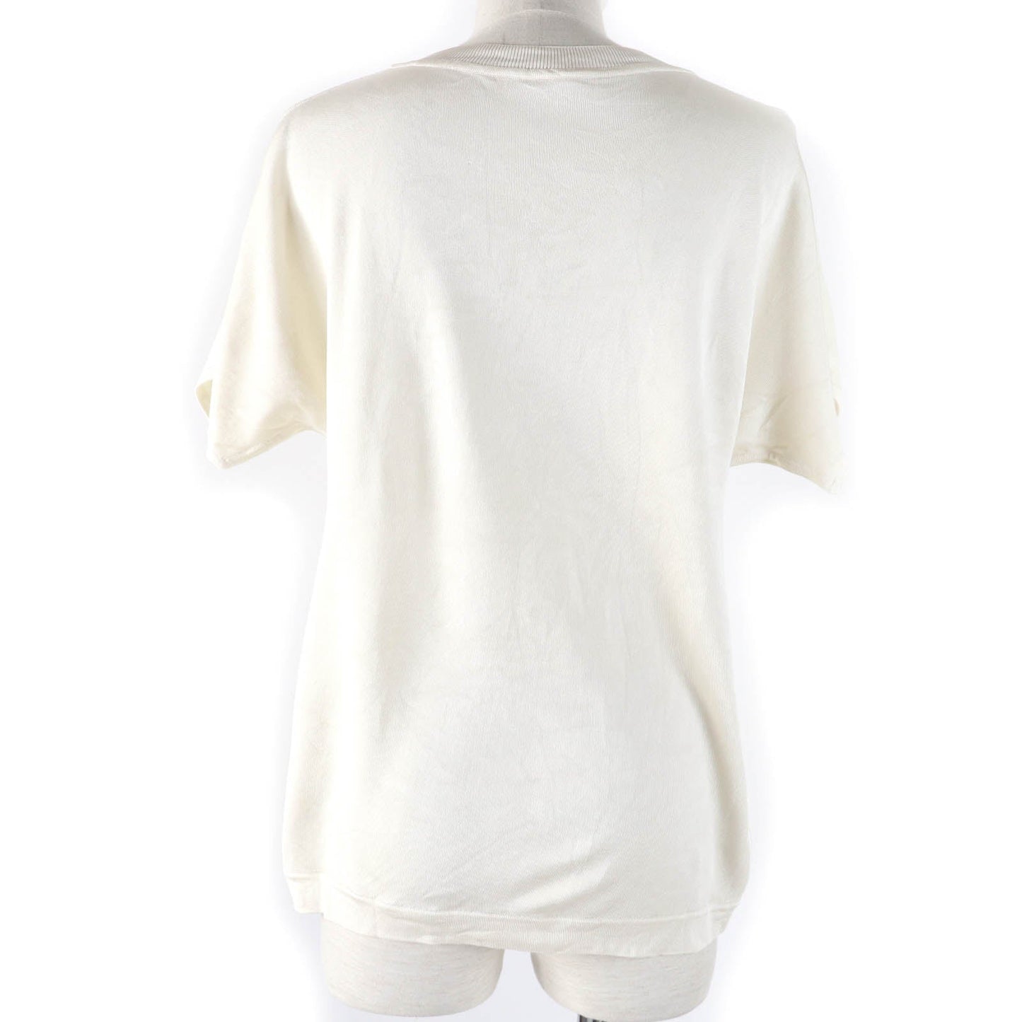 HERMES Short sleeve knit 2E2826DS Main: 100% silk, Main: 100% polyester Ivory Women 34 Used