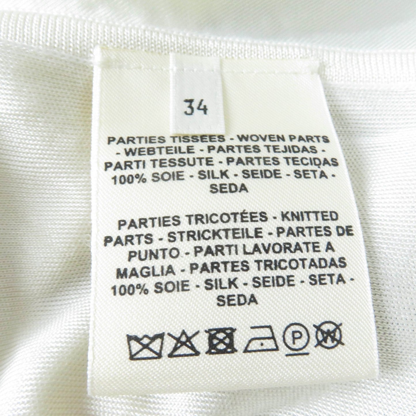 HERMES Short sleeve knit 2E2826DS Main: 100% silk, Main: 100% polyester Ivory Women 34 Used