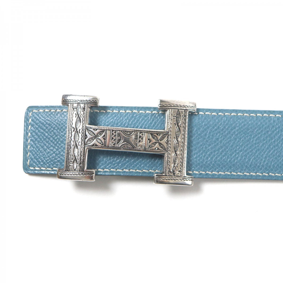 HERMES belt Main: Leather Light blue green mens Used
