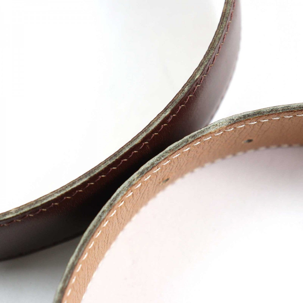 HERMES belt leather Brown
