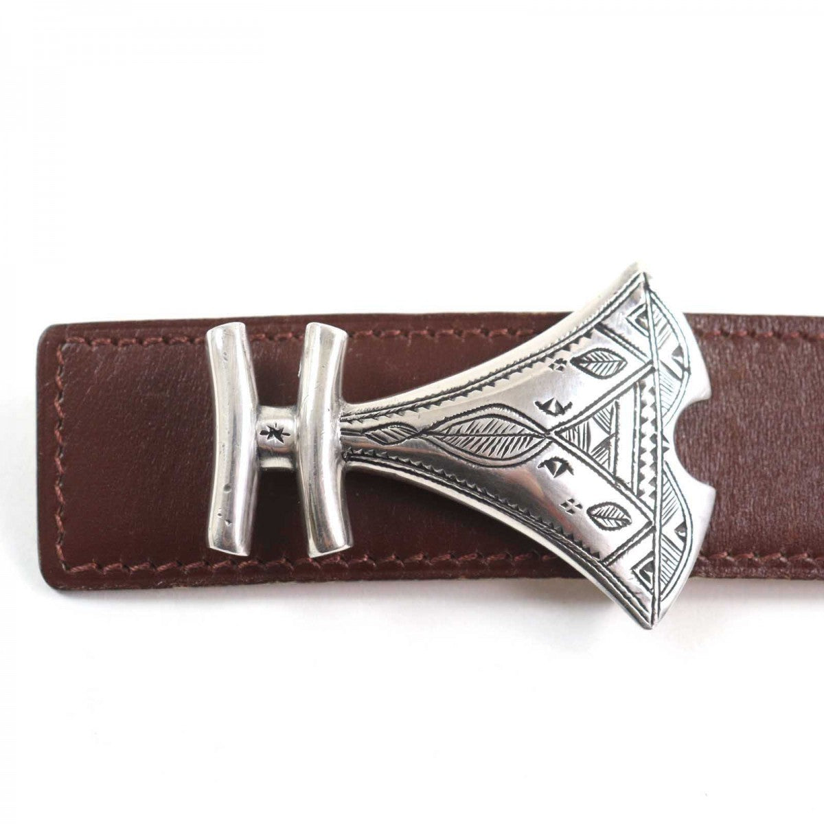 HERMES belt leather Brown