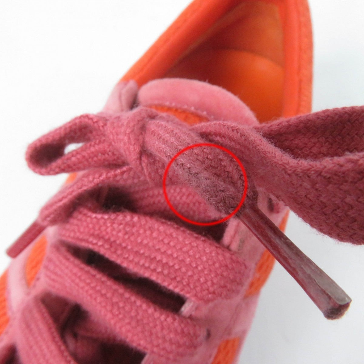 HERMES Low cut sneakers mesh Orange type starter 36.5