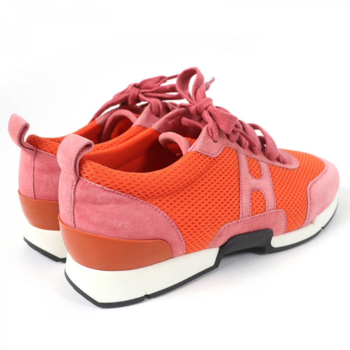 HERMES Low cut sneakers mesh Orange type starter 36.5