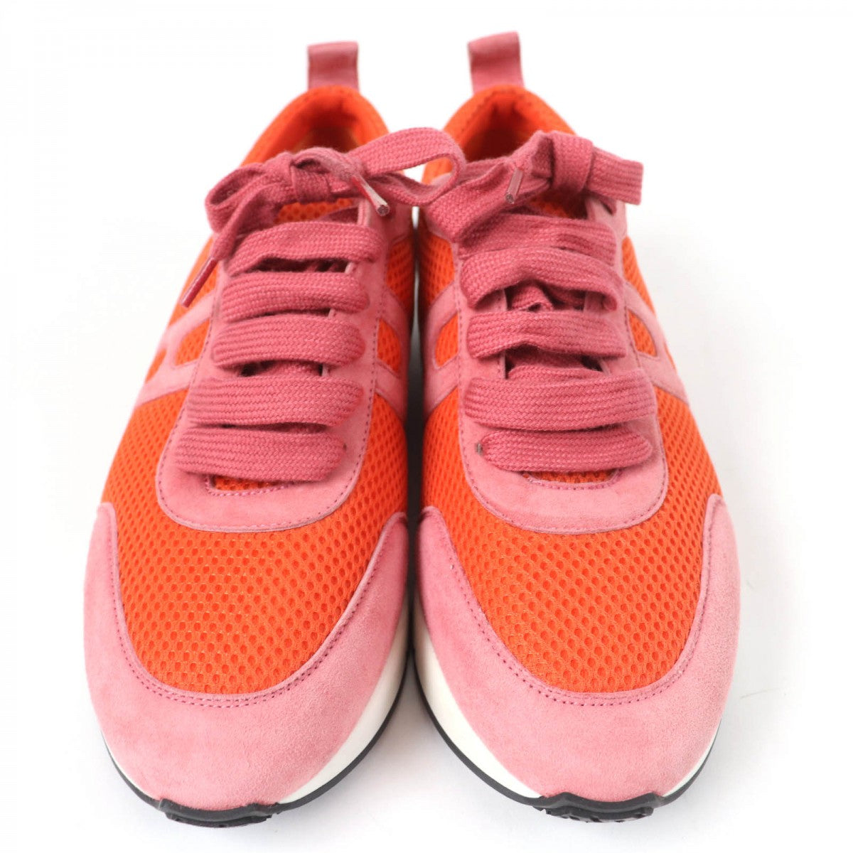 HERMES Low cut sneakers mesh Orange type starter 36.5