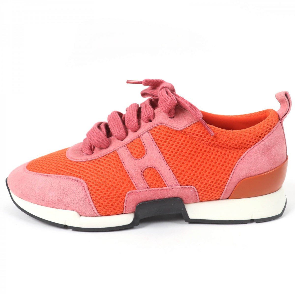 HERMES Low cut sneakers mesh Orange type starter 36.5