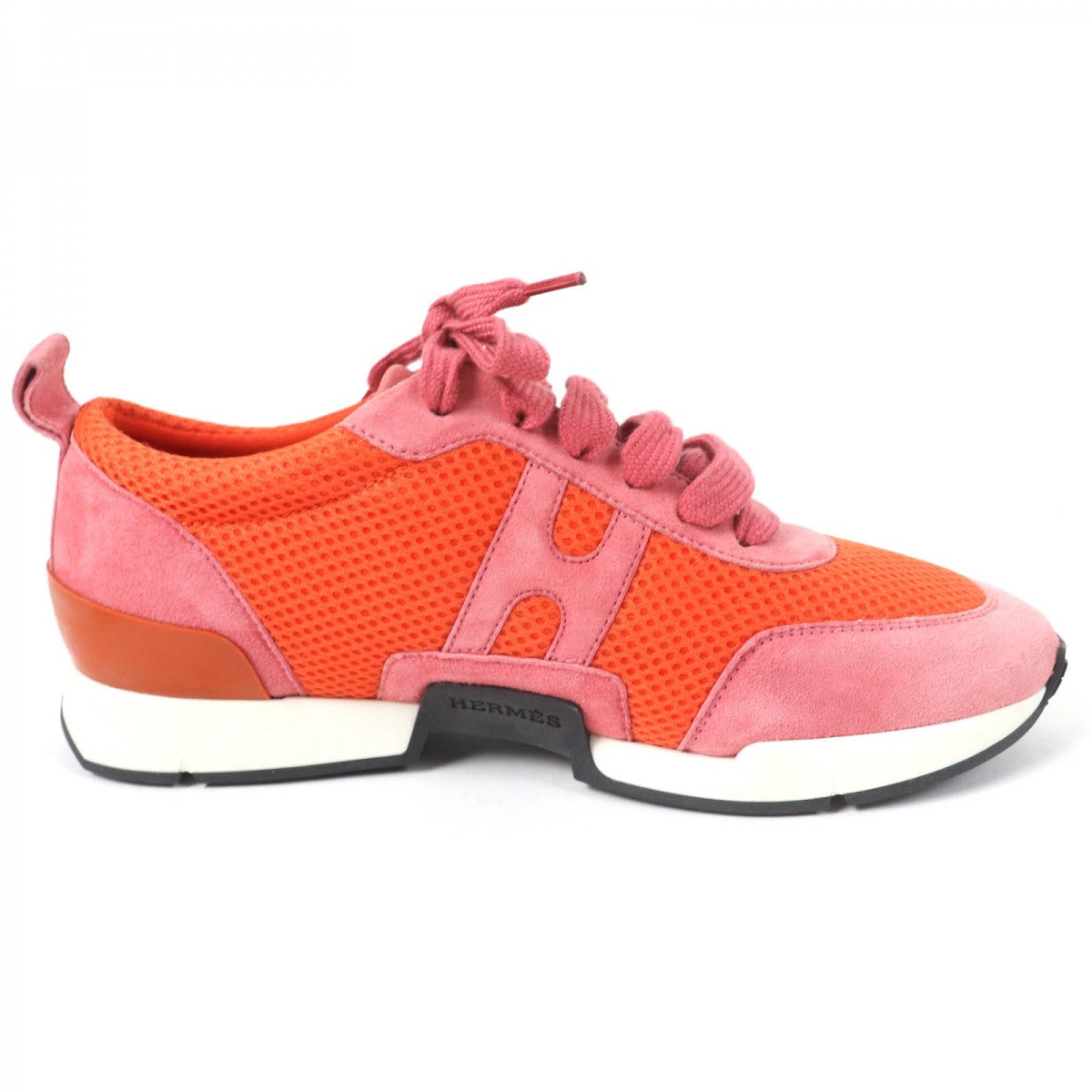 HERMES Low cut sneakers mesh Orange type starter 36.5