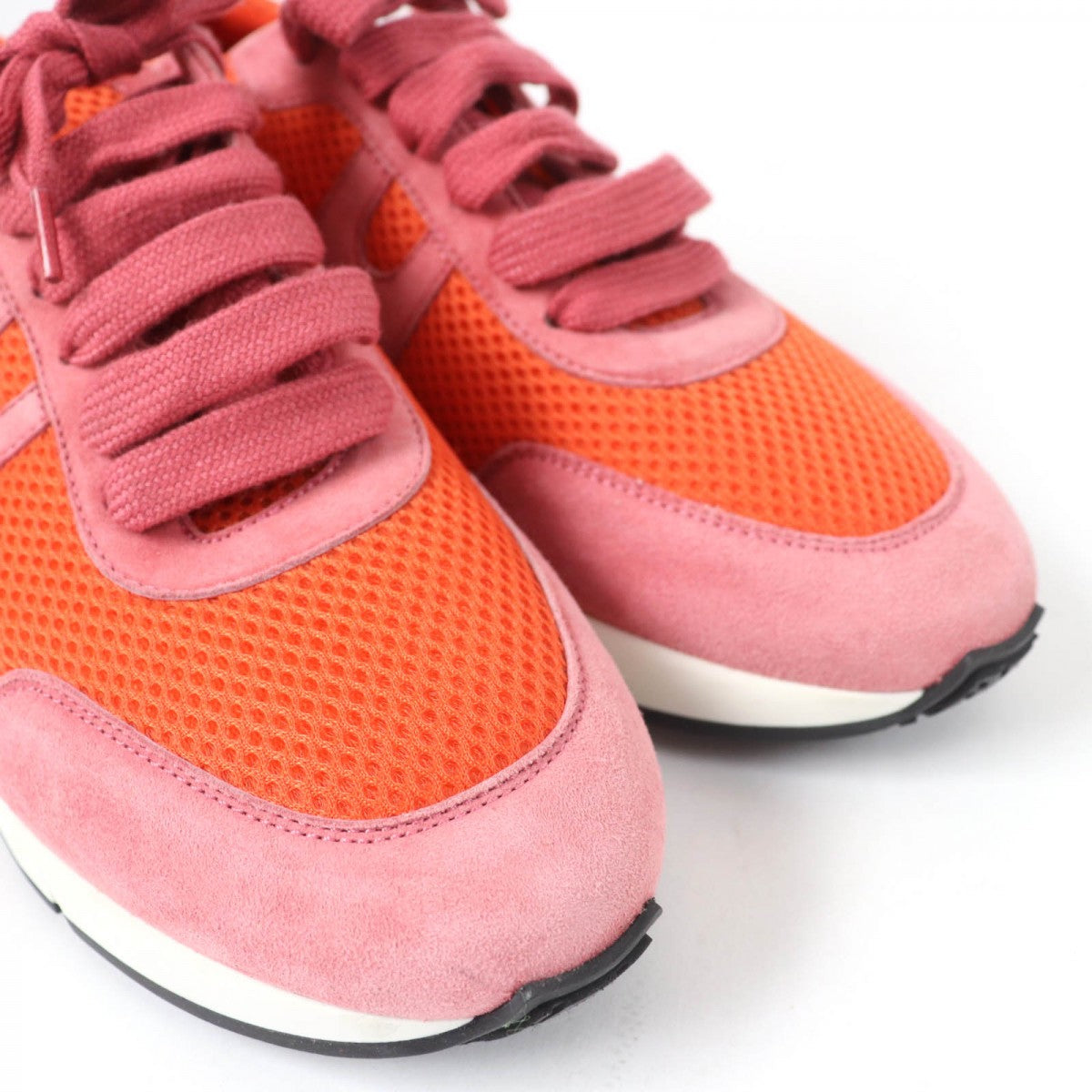 HERMES Low cut sneakers mesh Orange type starter 36.5