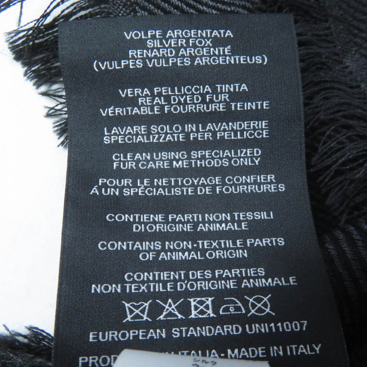 GUCCI scarf 355468 Main: 65% silk, Main: 35% wool, Leather part: fox black Women Used