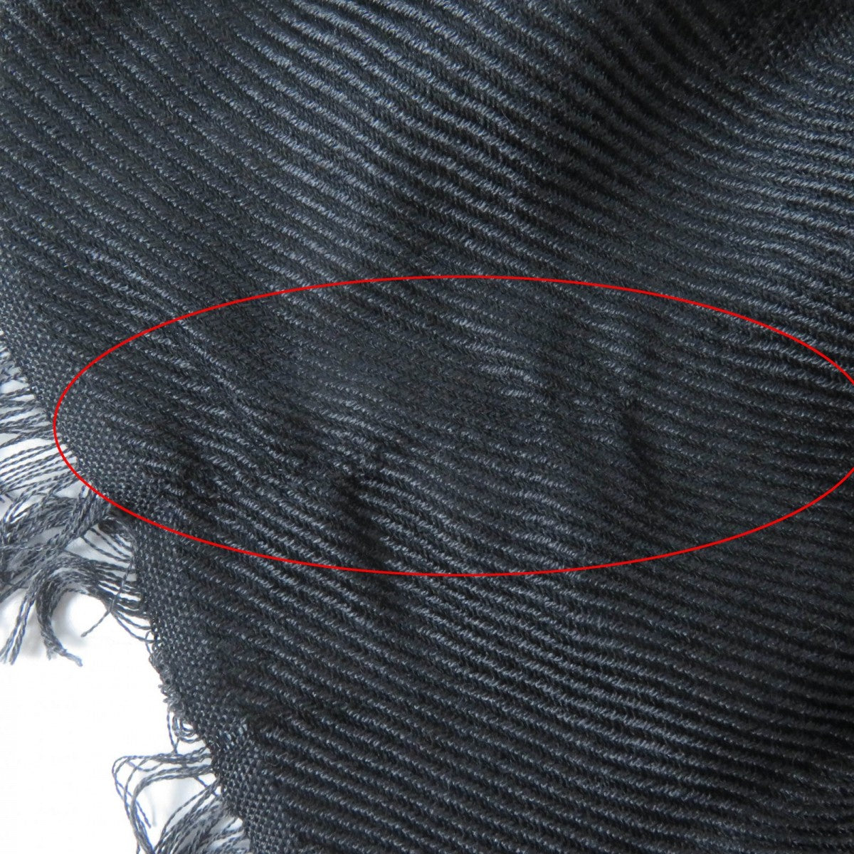 GUCCI scarf 355468 Main: 65% silk, Main: 35% wool, Leather part: fox black Women Used