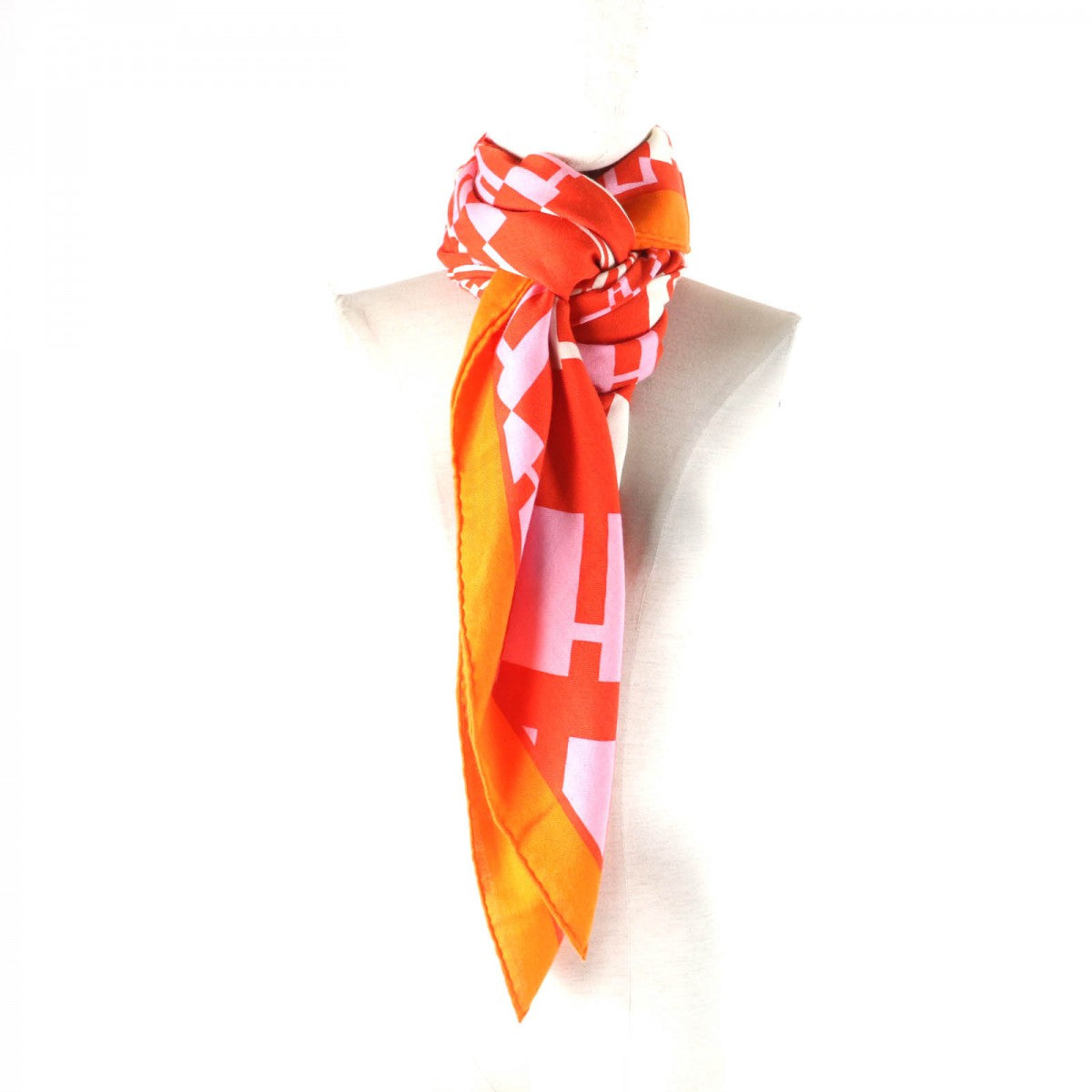 HERMES Stall Main: 70% cashmere, Main: 30% silk Multi Caregean Women Used
