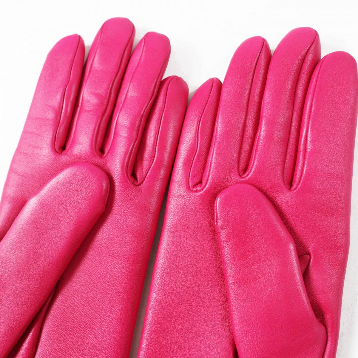 HERMES gloves Lamb leather shocking pink SOYA 6.5