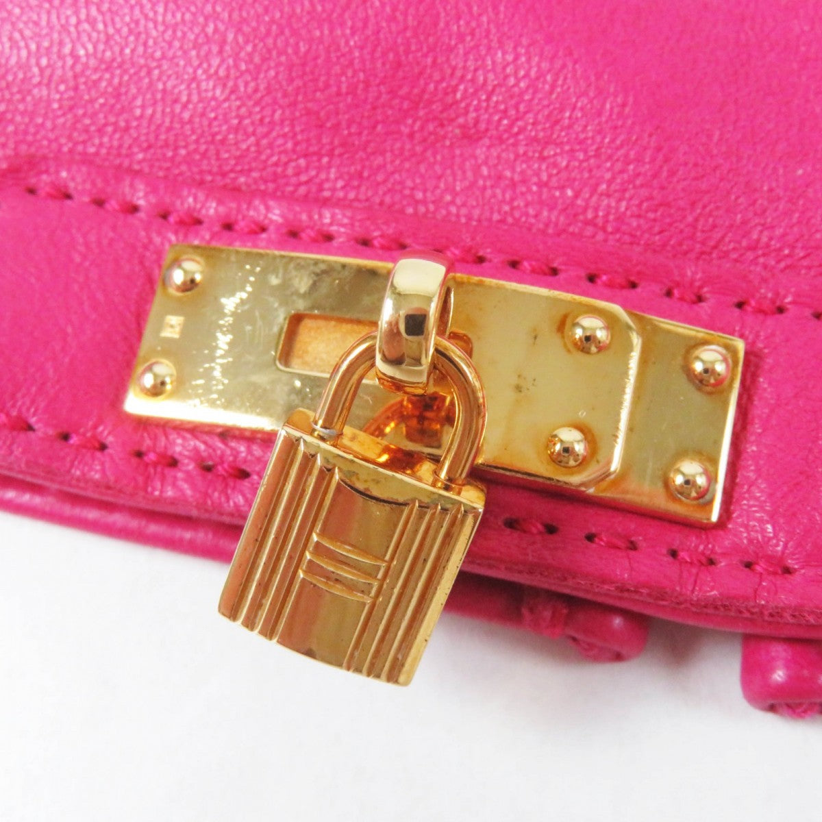 HERMES gloves Lamb leather shocking pink SOYA 6.5