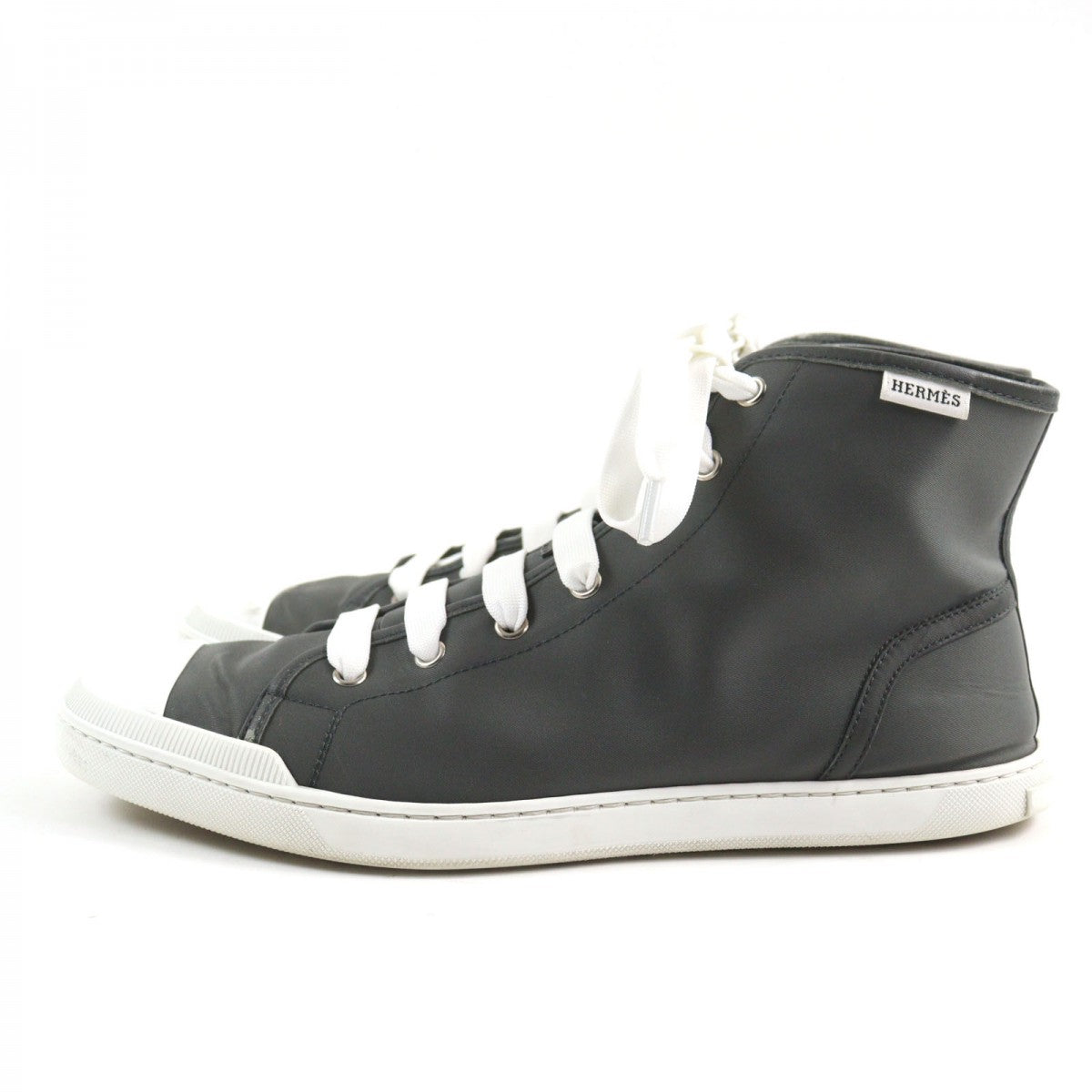 HERMES High cut sneakers Main: Nylon Gray white Express mens 42.5 Used