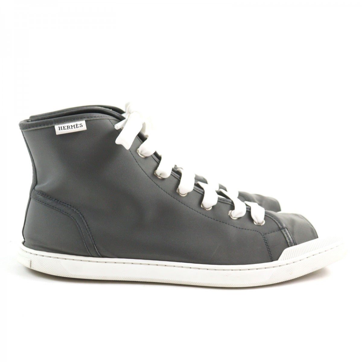 HERMES High cut sneakers Main: Nylon Gray white Express mens 42.5 Used