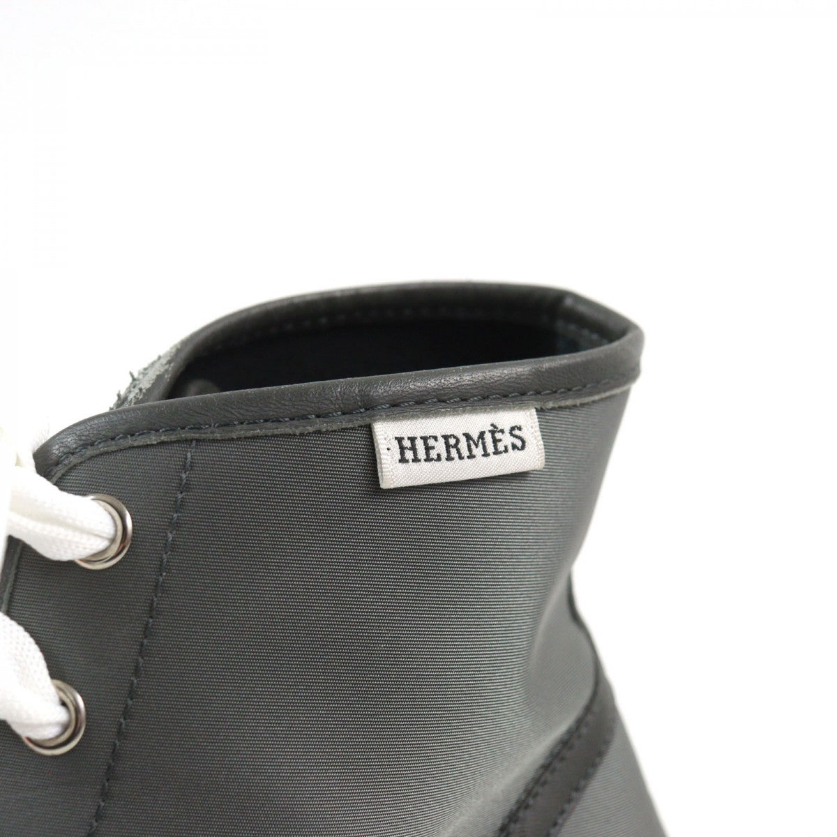 HERMES High cut sneakers Main: Nylon Gray white Express mens 42.5 Used