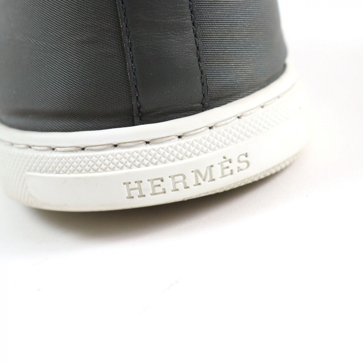 HERMES High cut sneakers Main: Nylon Gray white Express mens 42.5 Used