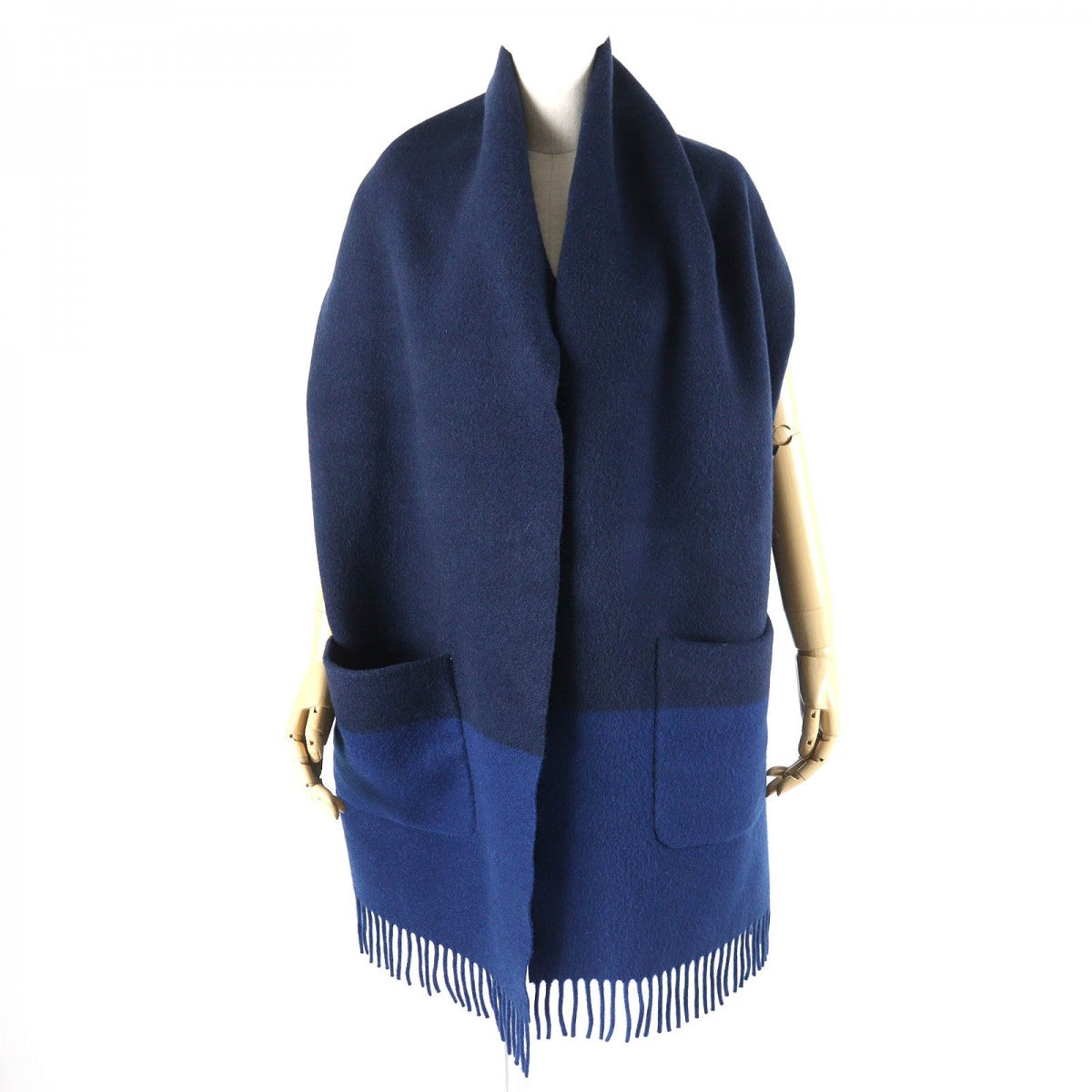 HERMES Scarf H259096S Main: 100% cashmere blue Allumet Pocket Women Used