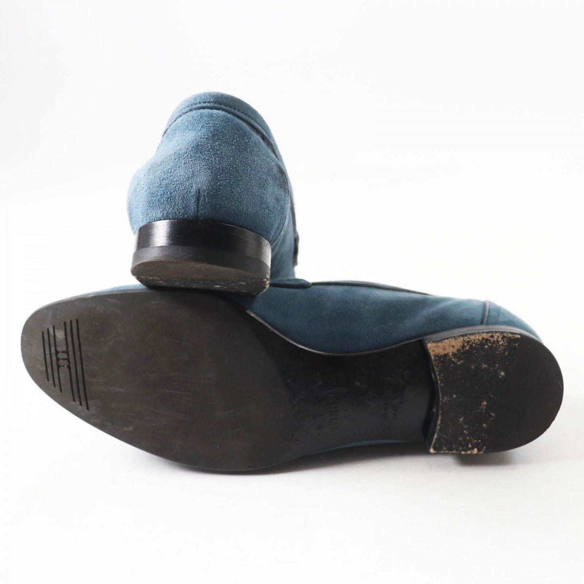 HERMES loafers 222067Z Main: Suede leather blue Women 38 Used