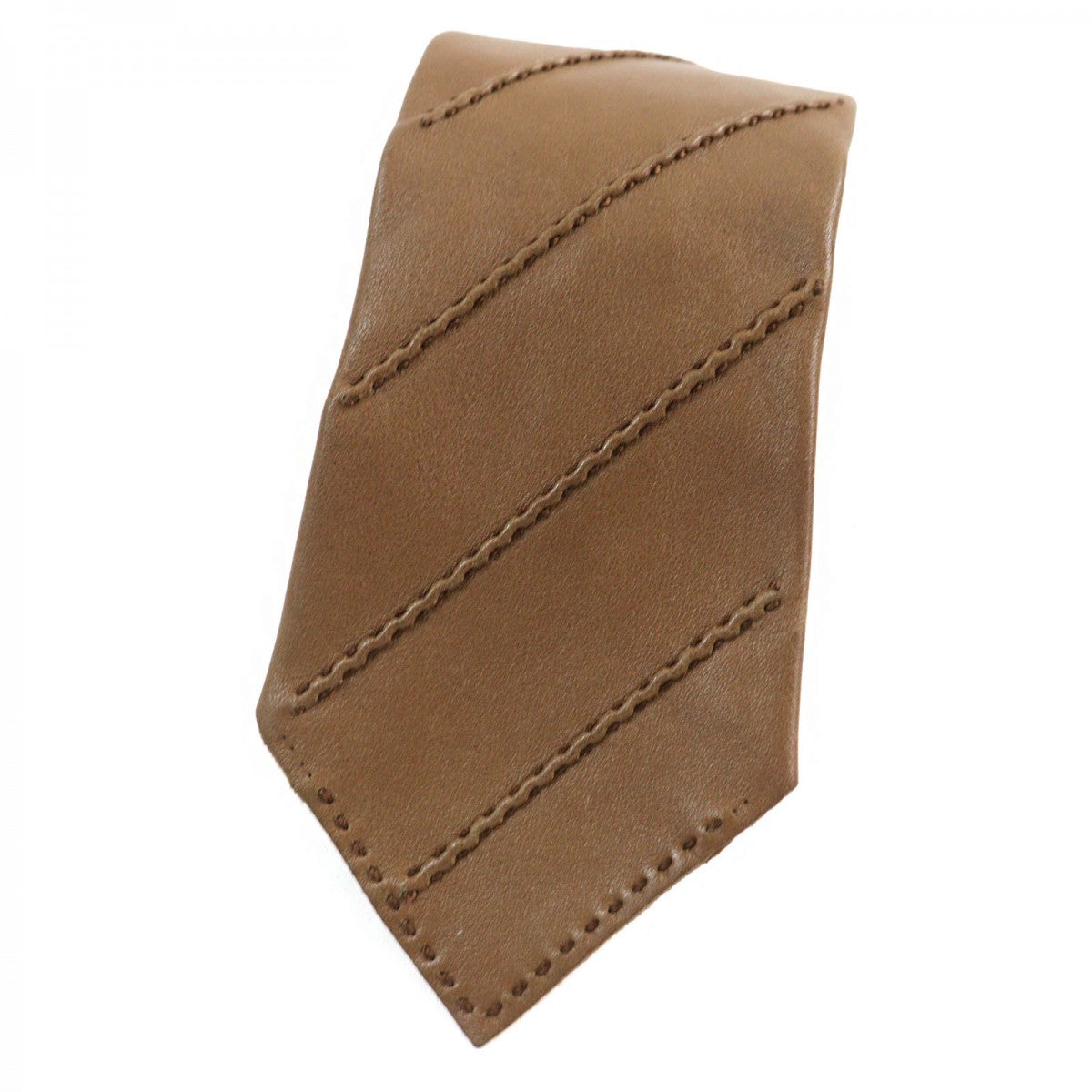 HERMES tie leather Brown