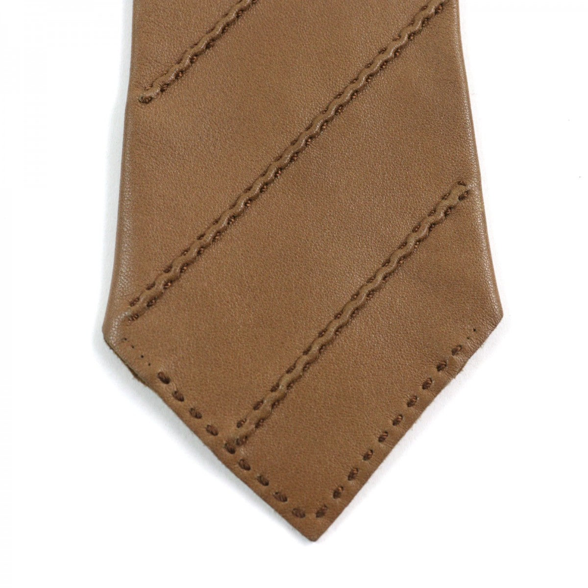 HERMES tie leather Brown