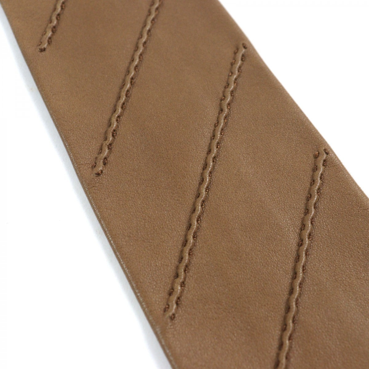 HERMES tie leather Brown