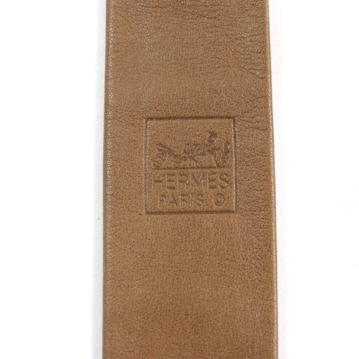 HERMES tie leather Brown