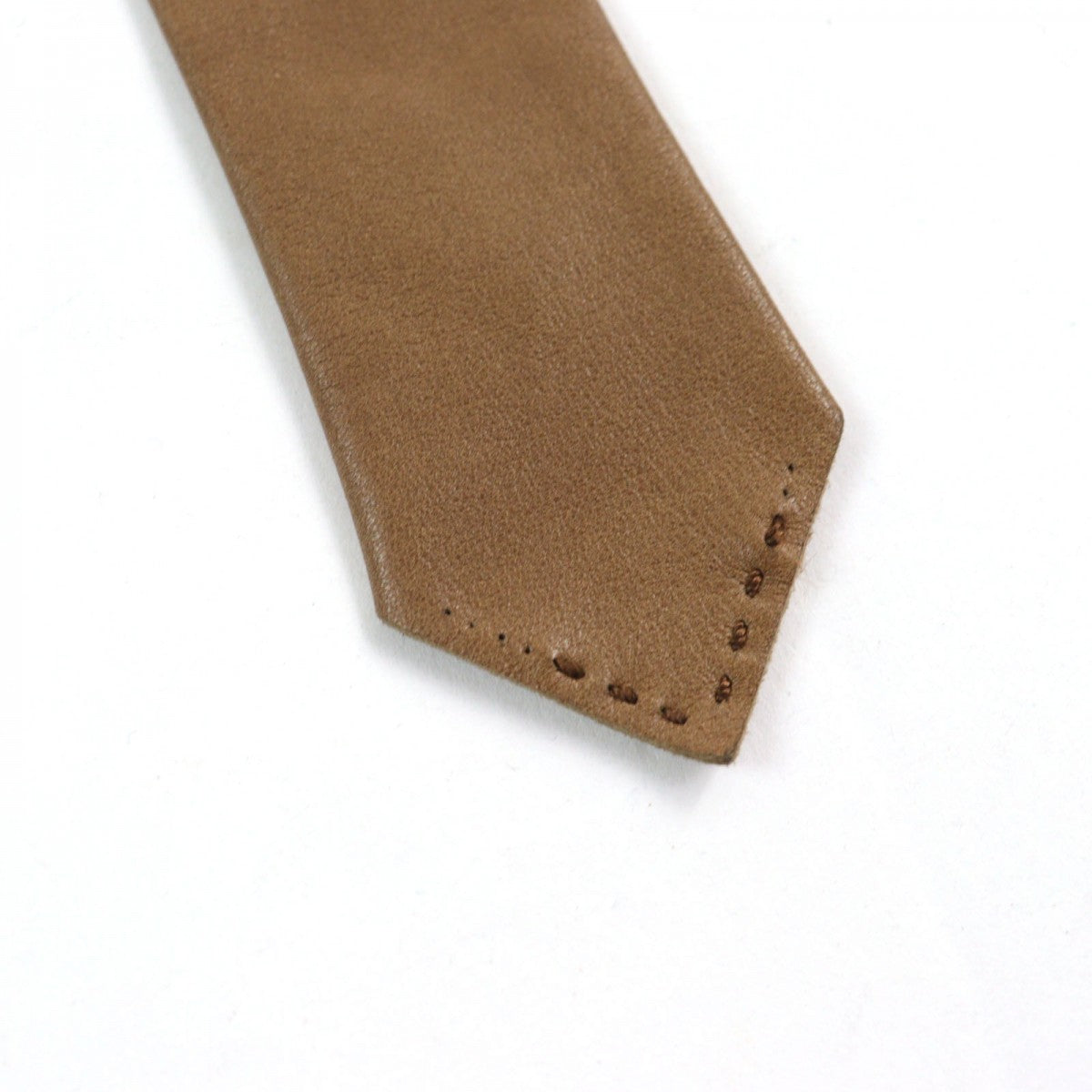 HERMES tie leather Brown