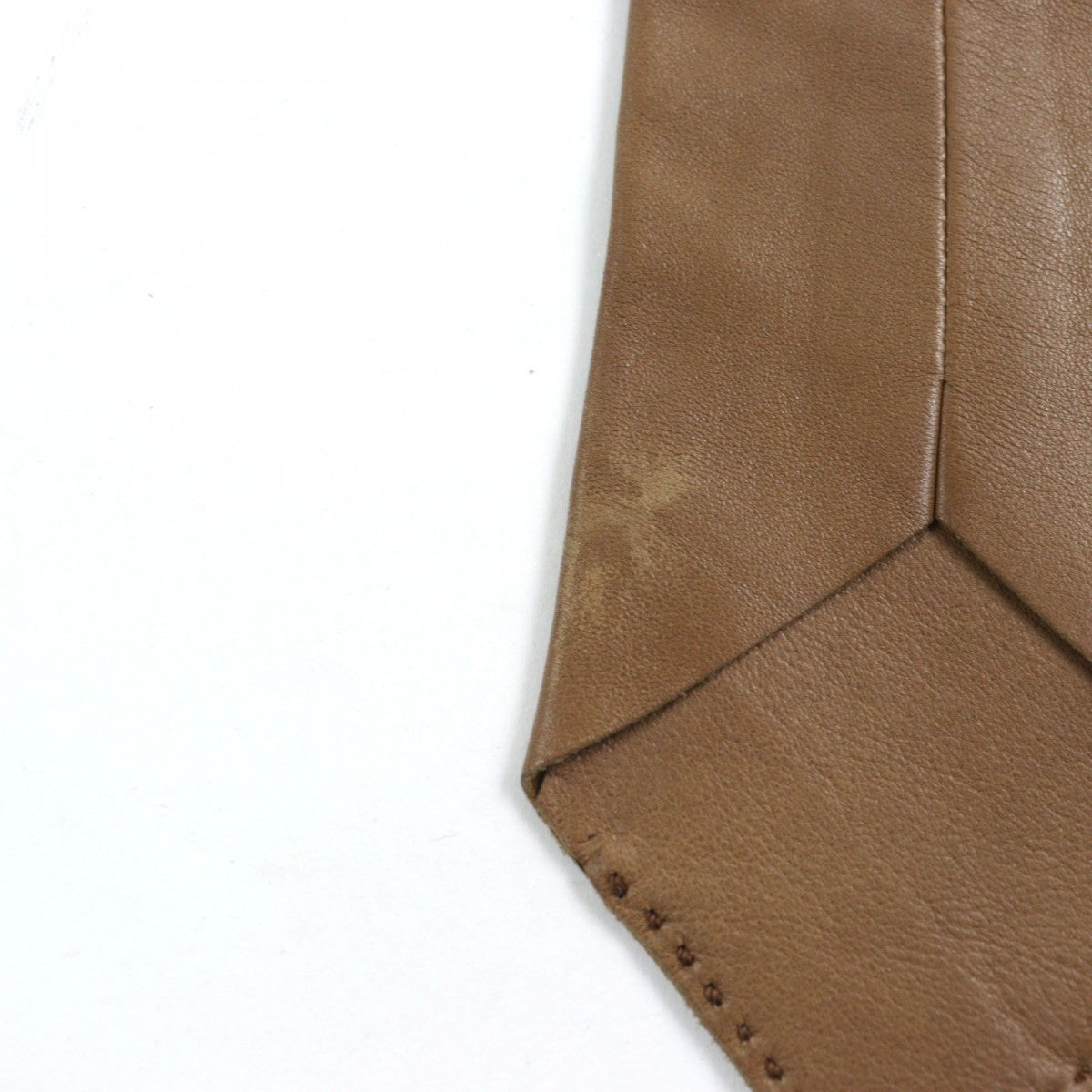 HERMES tie leather Brown