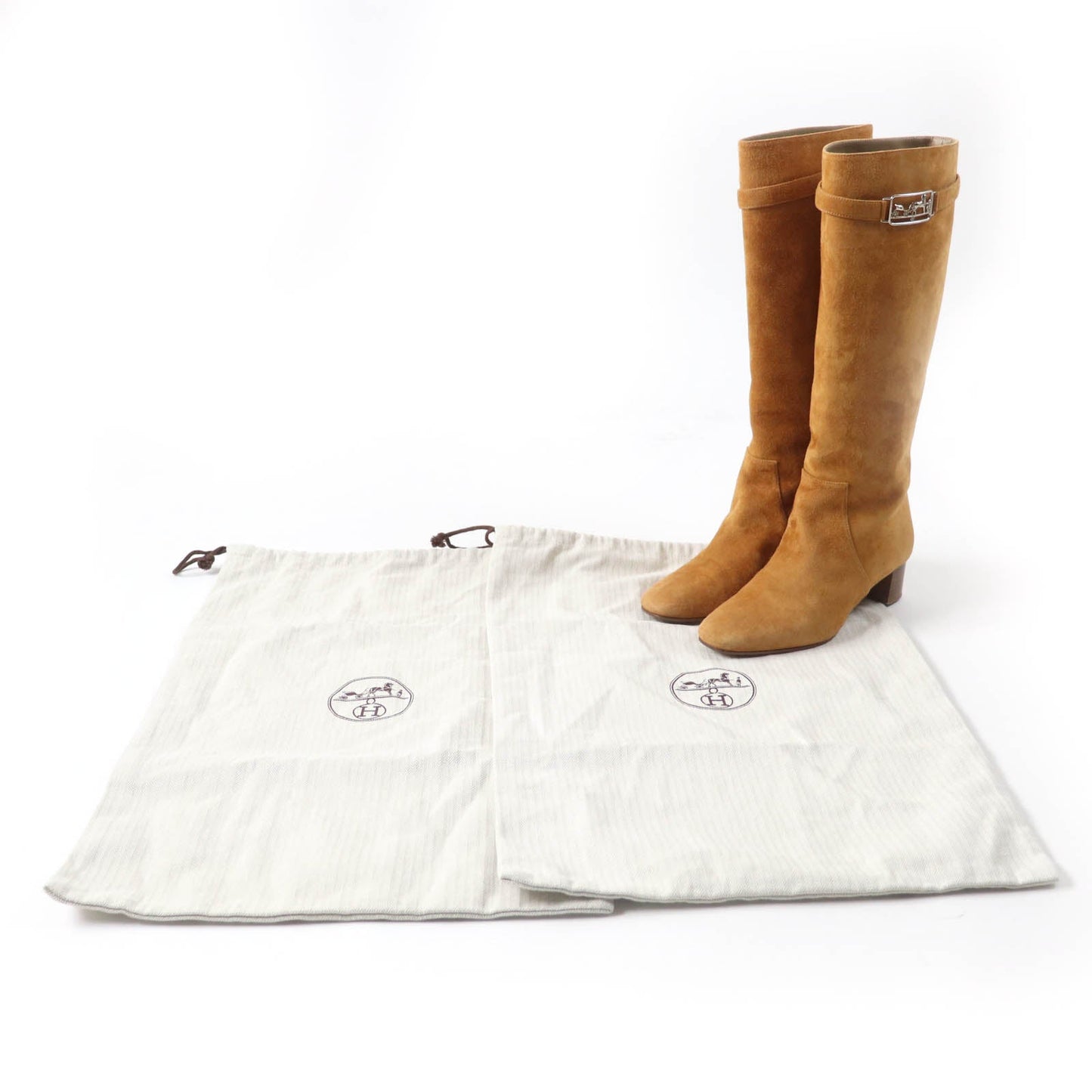 HERMES Knee-high boots Main: Suede leather light brown Versailles Women 36 Used