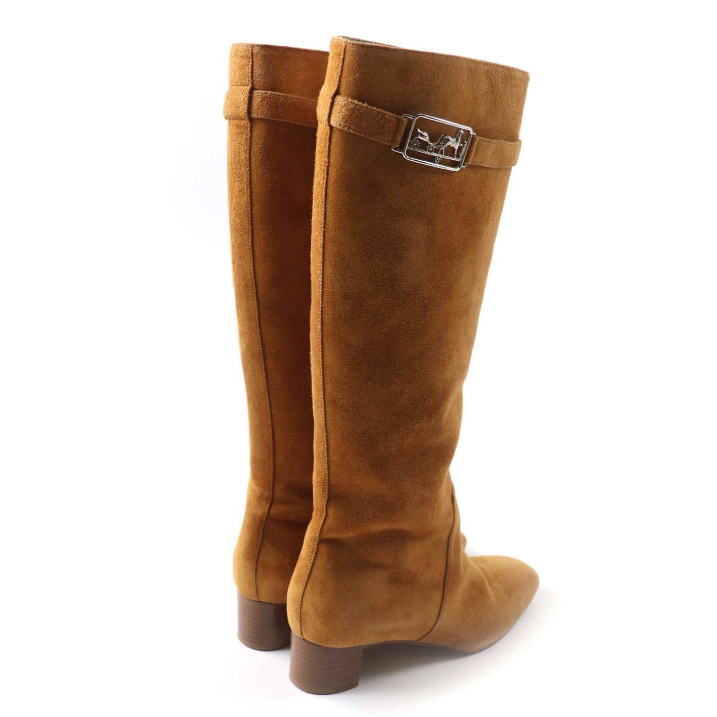 HERMES Knee-high boots Main: Suede leather light brown Versailles Women 36 Used