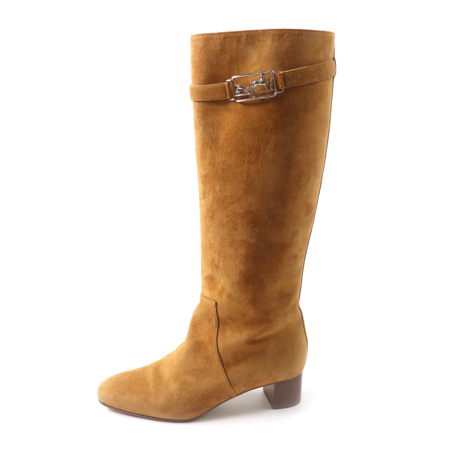 HERMES Knee-high boots Main: Suede leather light brown Versailles Women 36 Used