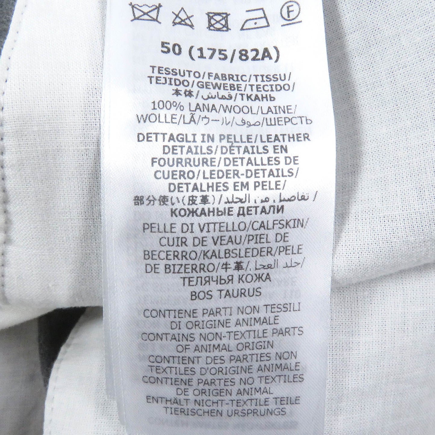 GUCCI slacks 698813 Outer material: 100% wool, leather part: cowhide gray mens 50 Used
