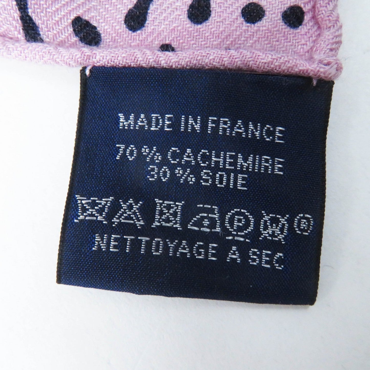 HERMES scarf Main: 70% cashmere, Main: 30% silk Navy pink Caregean CLAIR DE LUNE Women Used