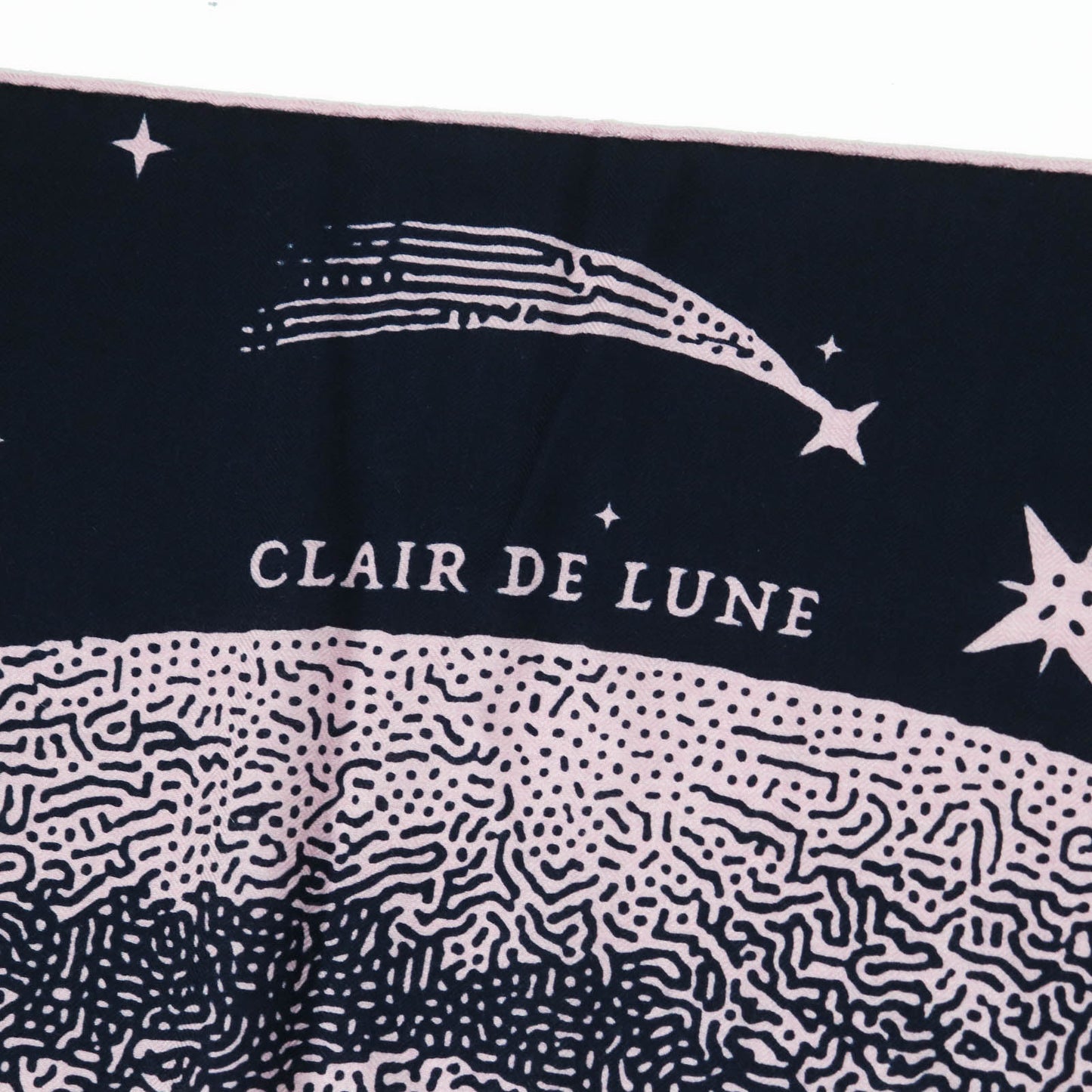 HERMES scarf Main: 70% cashmere, Main: 30% silk Navy pink Caregean CLAIR DE LUNE Women Used