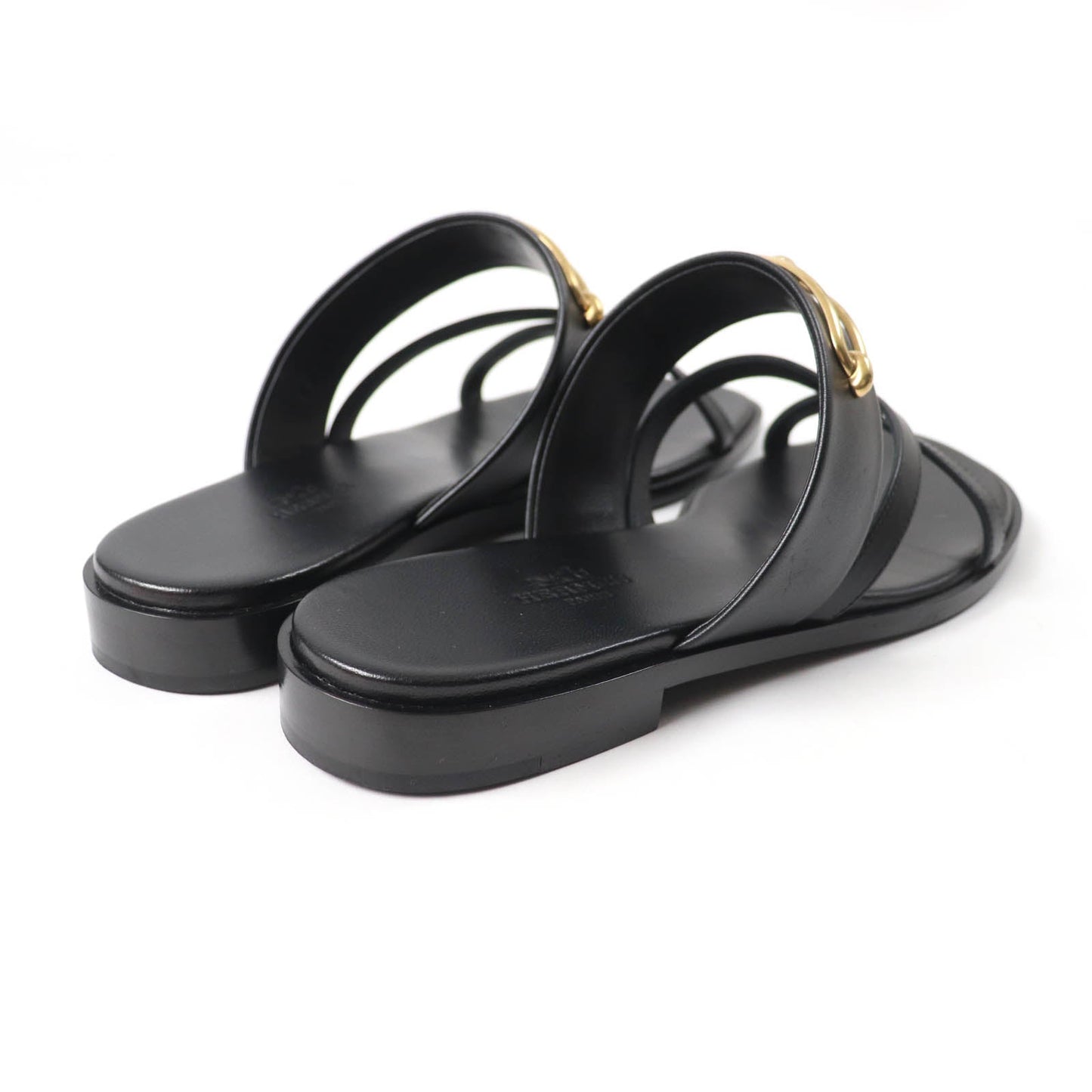 HERMES Sandals Main: Leather black Claire Women 37 Used