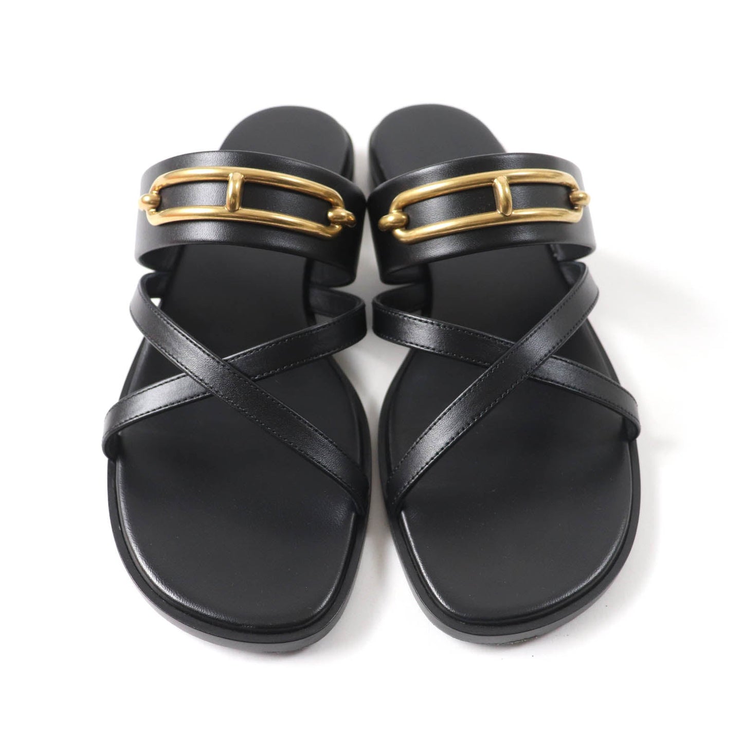 HERMES Sandals Main: Leather black Claire Women 37 Used