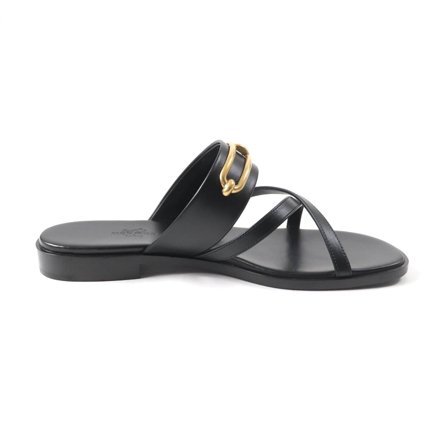 HERMES Sandals Main: Leather black Claire Women 37 Used