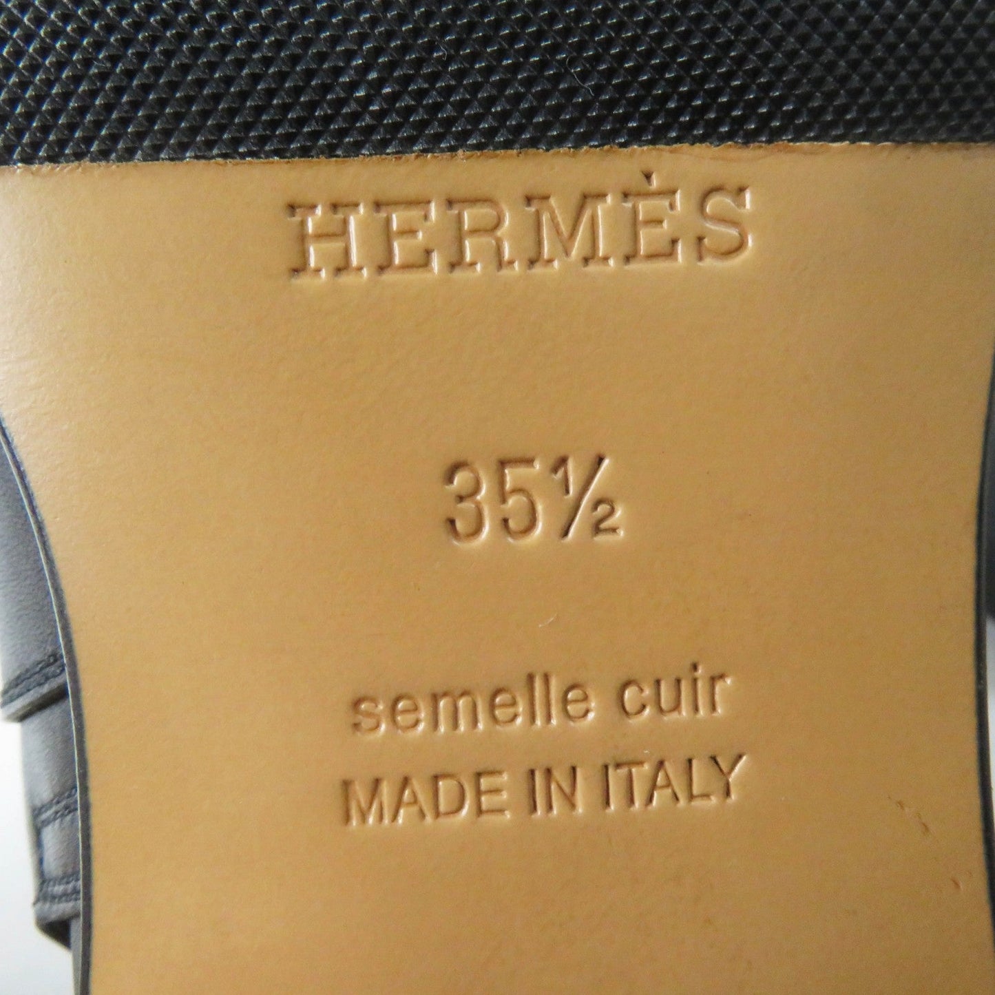 HERMES short boots leather black Neo 35 1/2