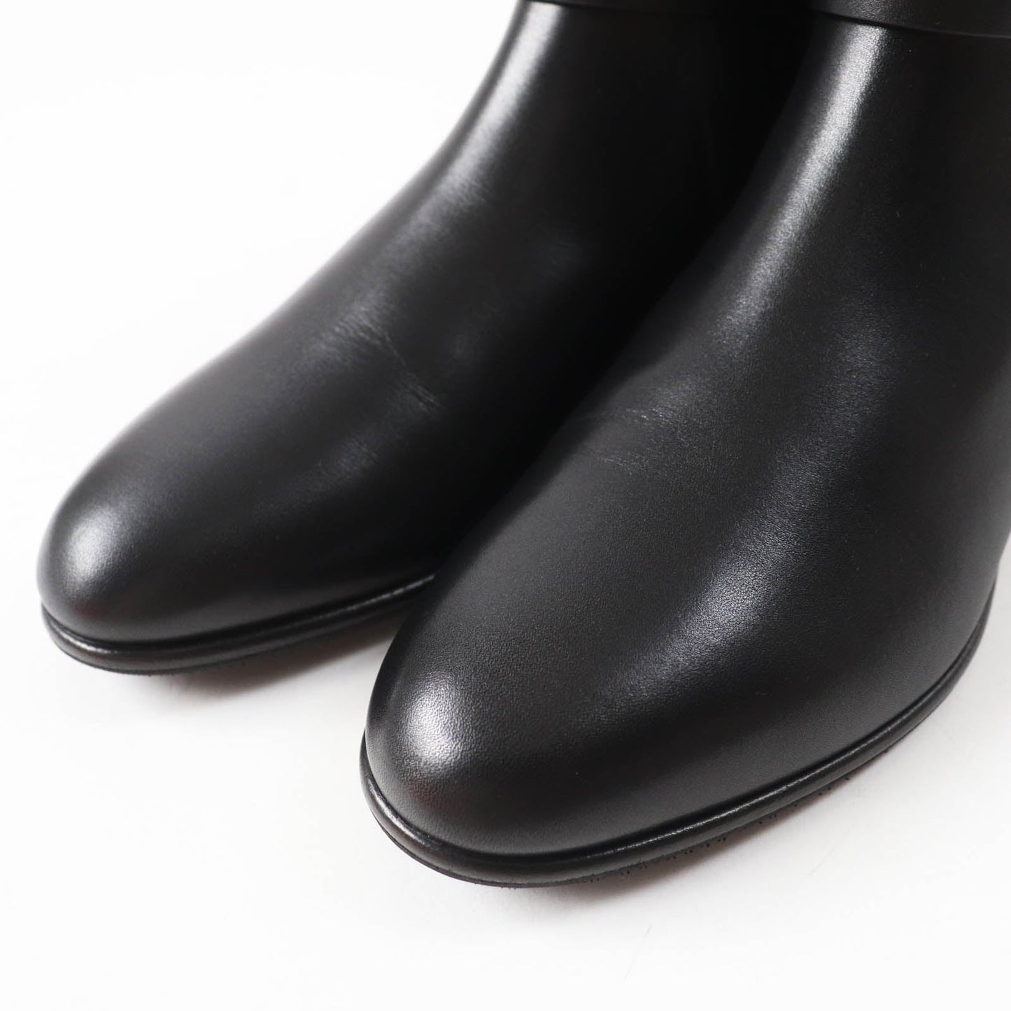 HERMES short boots leather black Neo 35 1/2