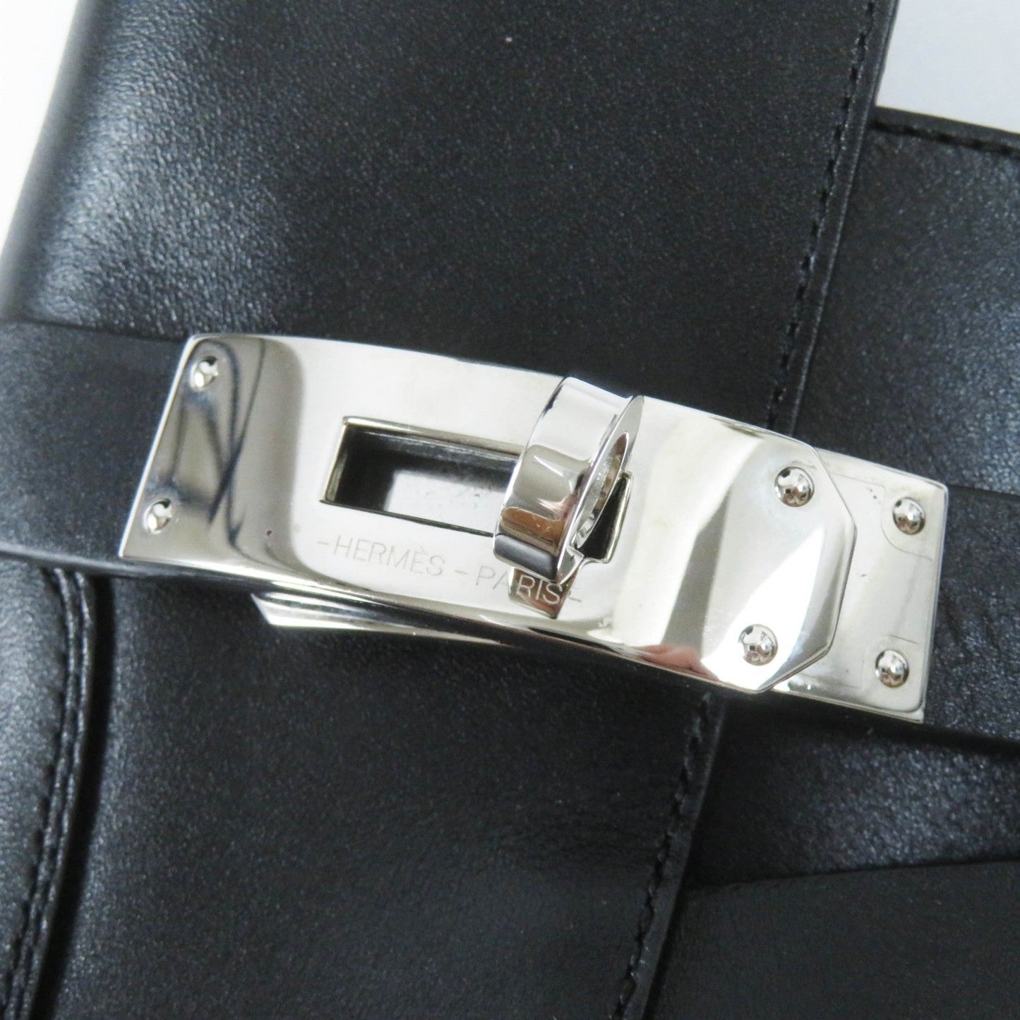 HERMES short boots leather black Neo 35 1/2
