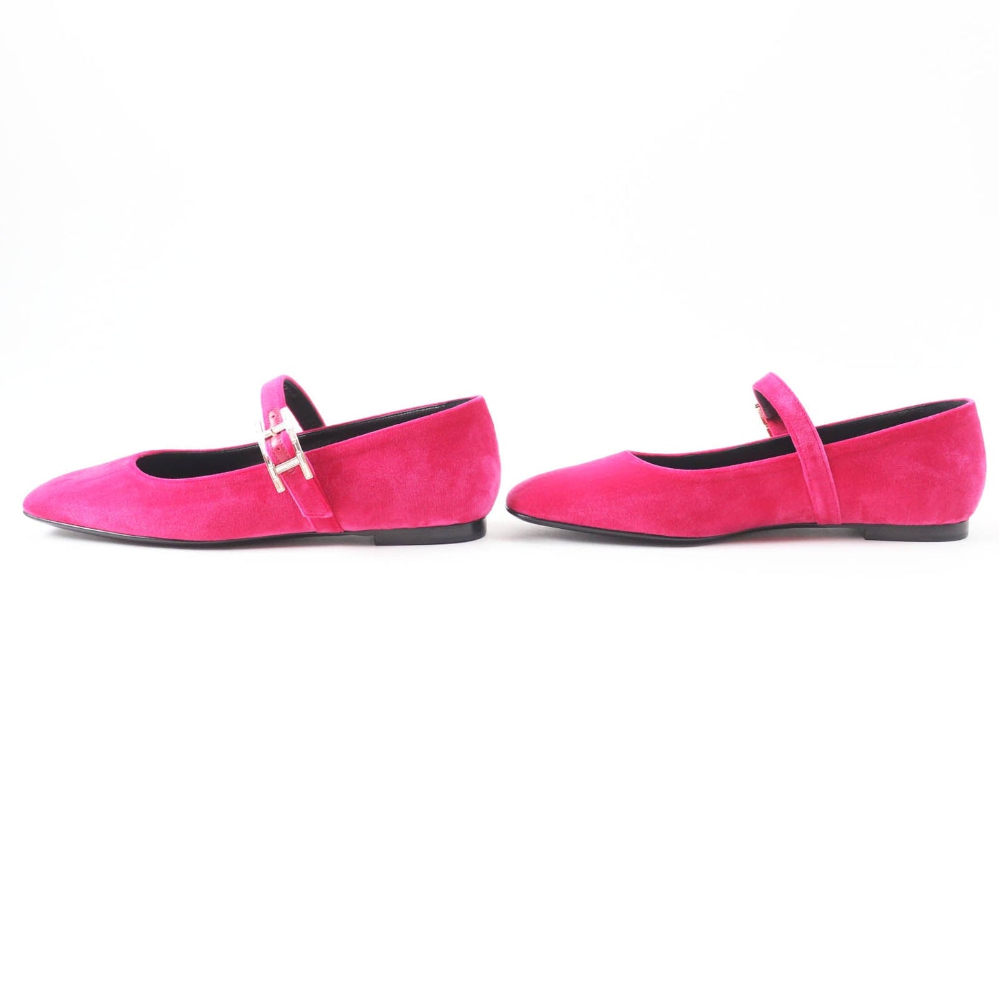 HERMES Ballet shoes Velor Fuchsia Jane 36 1/2