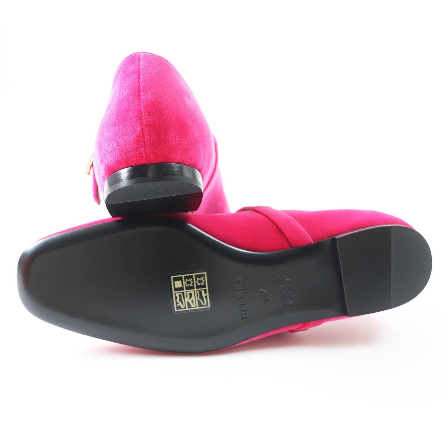 HERMES Ballet shoes Velor Fuchsia Jane 36 1/2